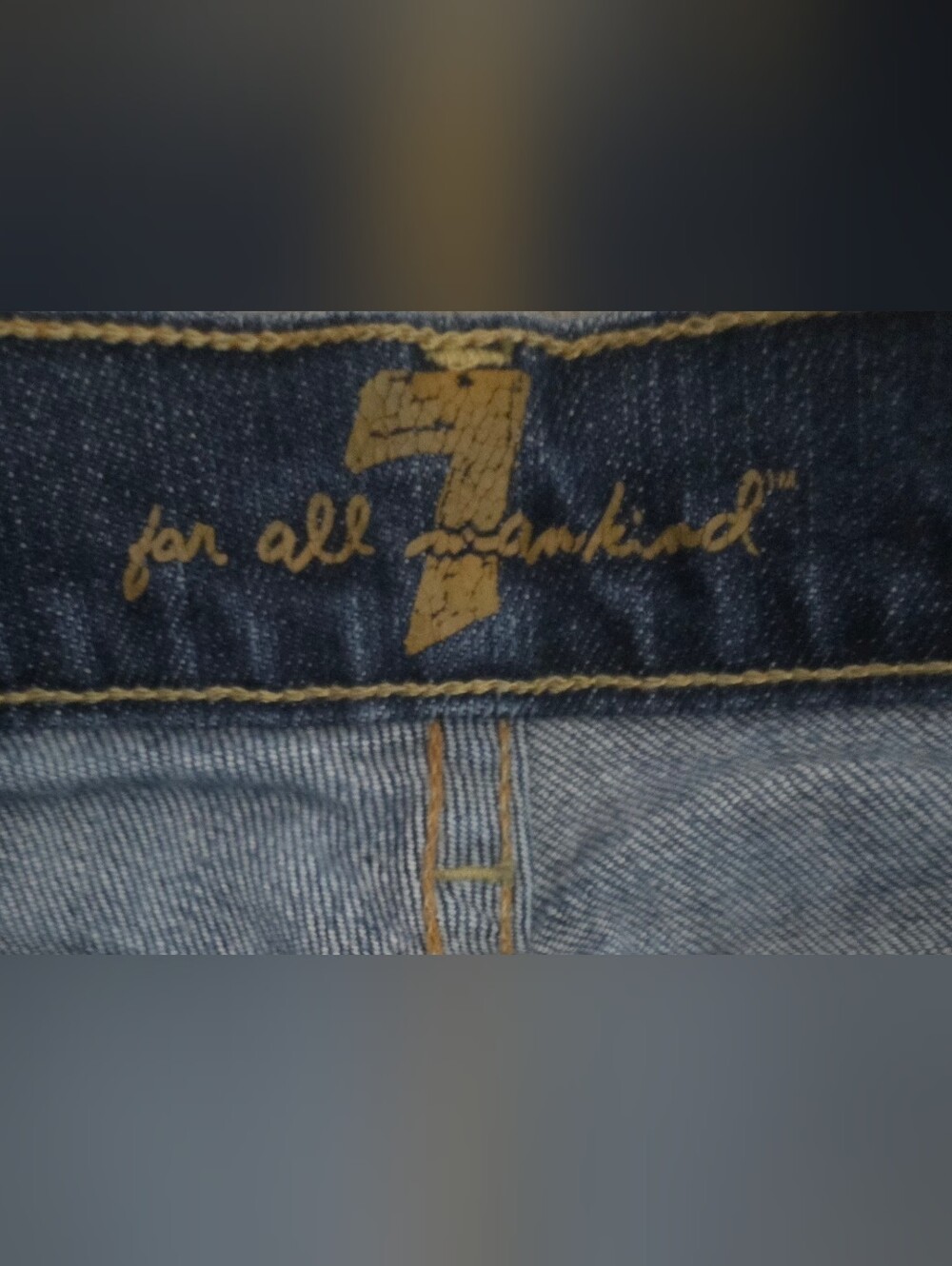 7 For All Mankind Boy Cut Jeans Dark Wash Stretch Straight Leg Premium Denim - Picture 6 of 15